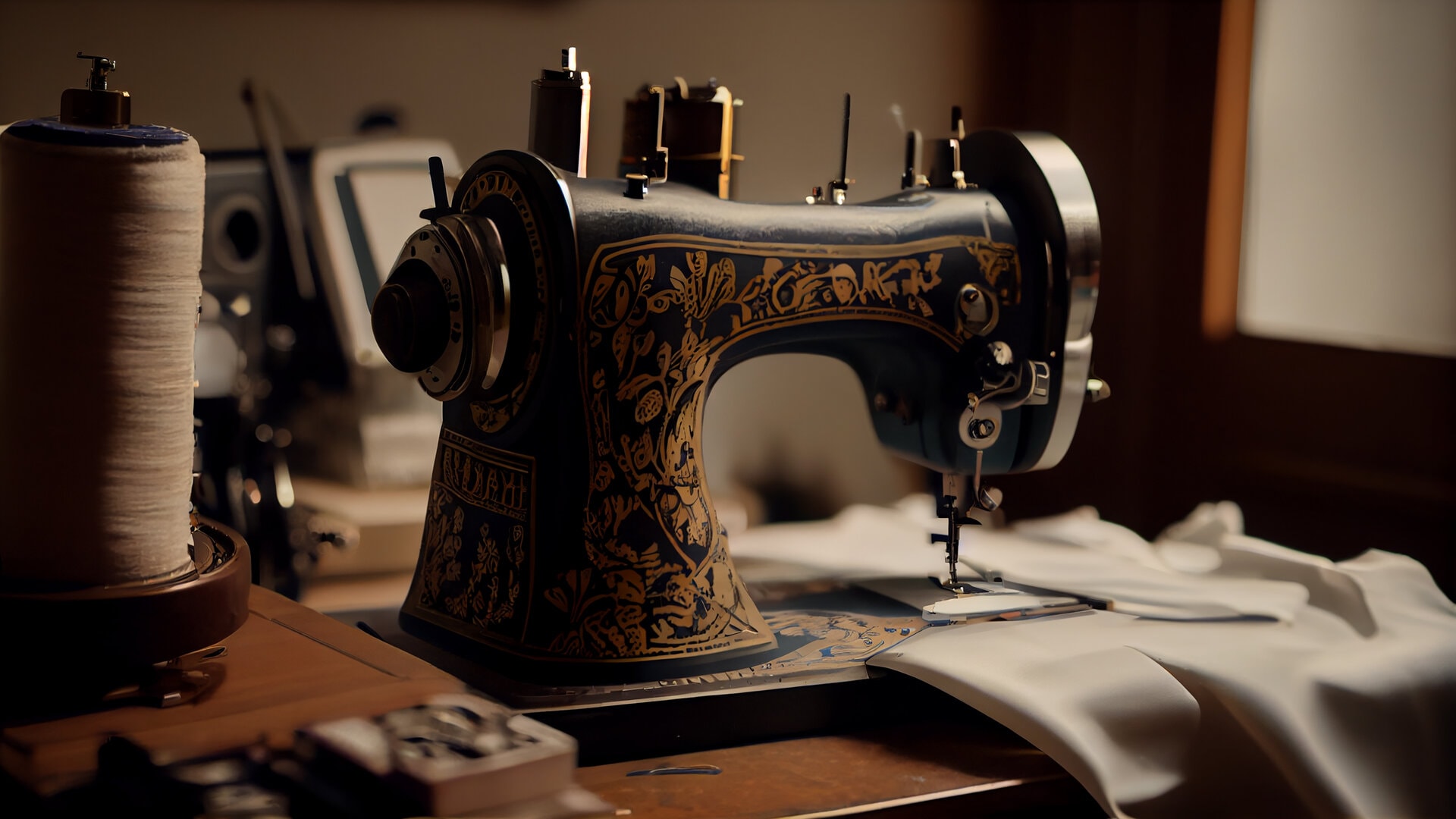 sewing-machine-desk-with-piece-paper-it